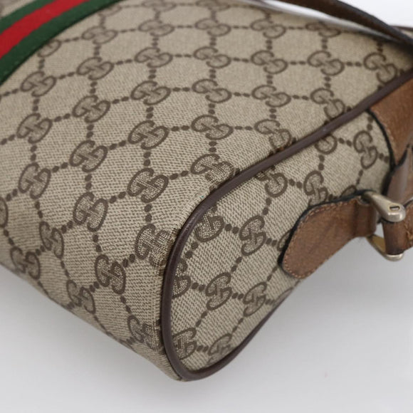 GUCCI GG Supreme Web Sherry Line Tasche PVC Beige Gold 72 02 005 Auth 170066