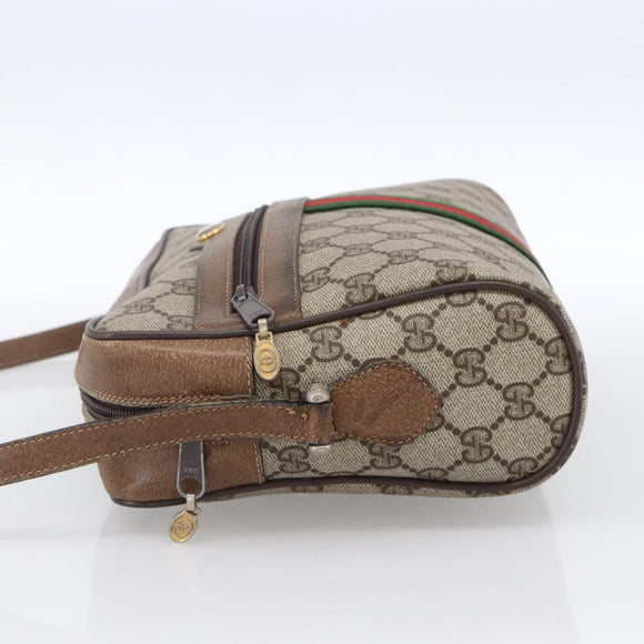 GUCCI GG Supreme Web Sherry Line Tasche PVC Beige Gold 72 02 005 Auth 170066