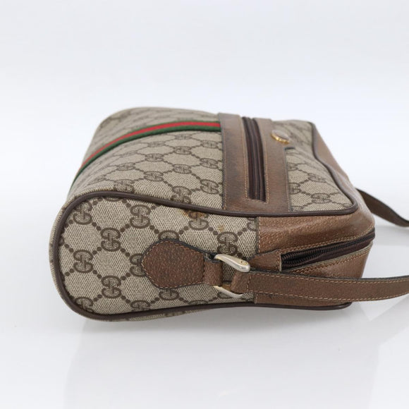 GUCCI GG Supreme Web Sherry Line Tasche PVC Beige Gold 72 02 005 Auth 170066