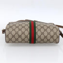 GUCCI GG Supreme Web Sherry Line Tasche PVC Beige Gold 72 02 005 Auth 170066-5