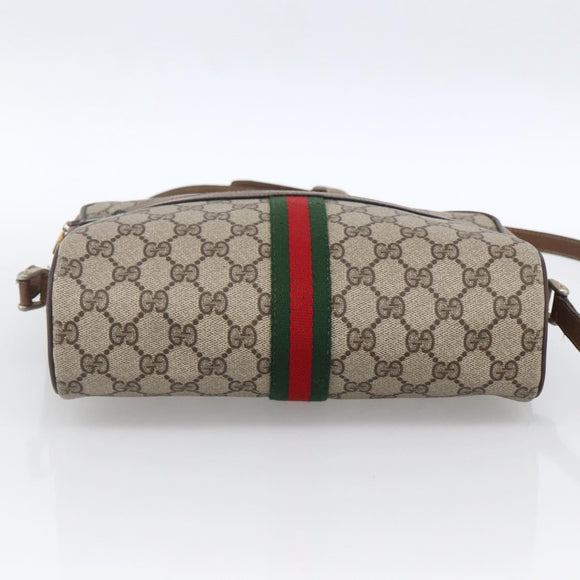 GUCCI GG Supreme Web Sherry Line Tasche PVC Beige Gold 72 02 005 Auth 170066