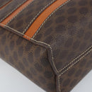 CELINE Macadam Canvas Hand Bag PVC Leather Brown Gold Auth 170069-14