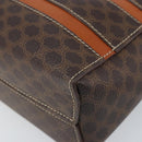 CELINE Macadam Canvas Hand Bag PVC Leather Brown Gold Auth 170069-15