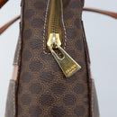 CELINE Macadam Canvas Hand Bag PVC Leather Brown Gold Auth 170069-17