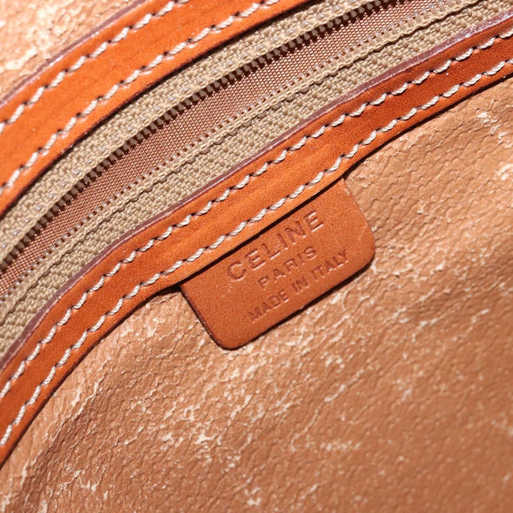 CELINE Macadam Canvas Hand Bag PVC Leather Brown Gold Auth 170069