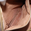 CELINE Macadam Canvas Hand Bag PVC Leather Brown Gold Auth 170069-21
