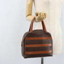 CELINE Macadam Canvas Hand Bag PVC Leather Brown Gold Auth 170069-22