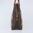 CELINE Macadam Canvas Hand Bag PVC Leather Brown Gold Auth 170069-4