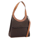 CELINE Macadam Canvas Hand Bag PVC Leather 2way Brown Gold Auth 170070-1
