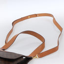 CELINE Macadam Canvas Hand Bag PVC Leather 2way Brown Gold Auth 170070-14