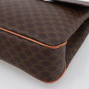 CELINE Macadam Canvas Hand Bag PVC Leather 2way Brown Gold Auth 170070-15