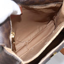 CELINE Macadam Canvas Hand Bag PVC Leather 2way Brown Gold Auth 170070-11