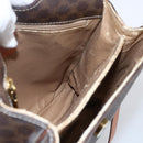CELINE Macadam Canvas Hand Bag PVC Leather 2way Brown Gold Auth 170070-20
