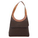 CELINE Macadam Canvas Hand Bag PVC Leather 2way Brown Gold Auth 170070-13
