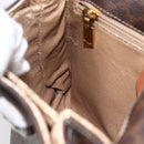 CELINE Macadam Canvas Hand Bag PVC Leather 2way Brown Gold Auth 170070-21