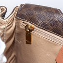 CELINE Macadam Canvas Hand Bag PVC Leather 2way Brown Gold Auth 170070-22