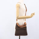 CELINE Macadam Canvas Hand Bag PVC Leather 2way Brown Gold Auth 170070-25