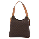 CELINE Macadam Canvas Hand Bag PVC Leather 2way Brown Gold Auth 170070-2