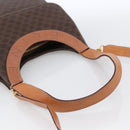 CELINE Macadam Canvas Hand Bag PVC Leather 2way Brown Gold Auth 170070-7