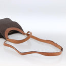 CELINE Macadam Canvas Hand Bag PVC Leather 2way Brown Gold Auth 170070-9