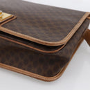 CELINE Macadam Canvas Umhängetasche PVC Leder Braun Gold Auth 170071-10