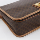 CELINE Macadam Canvas Umhängetasche PVC Leder Braun Gold Auth 170071-11