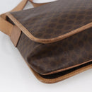 CELINE Macadam Canvas Umhängetasche PVC Leder Braun Gold Auth 170071-13