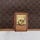 CELINE Macadam Canvas Umhängetasche PVC Leder Braun Gold Auth 170071-14