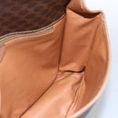 CELINE Macadam Canvas Umhängetasche PVC Leder Braun Gold Auth 170071-18