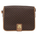 CELINE Macadam Canvas Umhängetasche PVC Leder Braun Gold Auth 170071-2