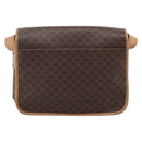 CELINE Macadam Canvas Umhängetasche PVC Leder Braun Gold Auth 170071-3
