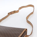 CELINE Macadam Canvas Umhängetasche PVC Leder Braun Gold Auth 170071-8
