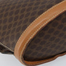CELINE Macadam Canvas Tote Bag PVC Leather Brown Gold Auth 170072-11
