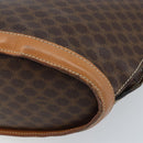 CELINE Macadam Canvas Tote Bag PVC Leather Brown Gold Auth 170072-12