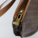 CELINE Macadam Canvas Tote Bag PVC Leather Brown Gold Auth 170072-15
