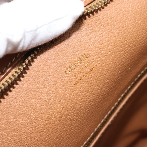 CELINE Macadam Canvas Tote Bag PVC Leather Brown Gold Auth 170072