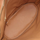 CELINE Macadam Canvas Tote Bag PVC Leather Brown Gold Auth 170072-17