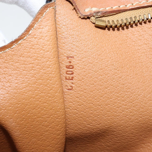 CELINE Macadam Canvas Tote Bag PVC Leather Brown Gold Auth 170072