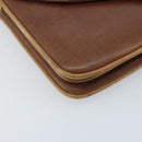 GUCCI Shoulder Bag Leather Brown Gold Auth 170074-14