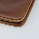 GUCCI Shoulder Bag Leather Brown Gold Auth 170074-15