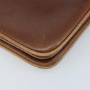 GUCCI Shoulder Bag Leather Brown Gold Auth 170074-16