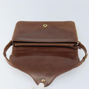 GUCCI Shoulder Bag Leather Brown Gold Auth 170074-18