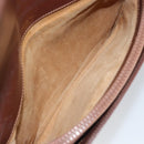 GUCCI Shoulder Bag Leather Brown Gold Auth 170074-10
