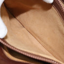 GUCCI Shoulder Bag Leather Brown Gold Auth 170074-23