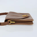 GUCCI Shoulder Bag Leather Brown Gold Auth 170074-4