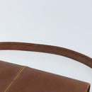 GUCCI Shoulder Bag Leather Brown Gold Auth 170074-8
