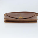 GUCCI Shoulder Bag Leather Brown Gold Auth 170074-5