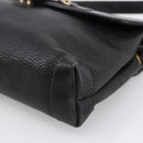GUCCI Horsebit Shoulder Bag Leather Black Gold Auth 170075-9