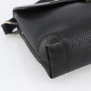 GUCCI Horsebit Shoulder Bag Leather Black Gold Auth 170075-14