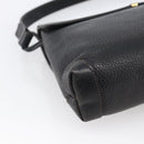 GUCCI Horsebit Shoulder Bag Leather Black Gold Auth 170075-16
